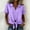 Purple, variant on dazeni Summer Linen Shirts for Women Tie Front V Neck Shirts Lightweight Lapel Short Sleeve Blouse Tops Blue Medium