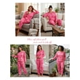 thumbnail image 6 of ValueVibe Plus Size Pajama Sets for Women 2 Piece Crew Neck Long Sleeve Lounge Sets Love Heart Print Sleepwear with Pocket, Pink 1XL, 6 of 7
