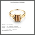 thumbnail image 5 of Gem Stone King 18K Yellow Gold Plated Silver Emerald Cut Brown Tiger Eye Ring for Women | 2.06 Cttw | Gemstone Birthstone | Available in Size 5, 6, 7, 8, 9, 5 of 5