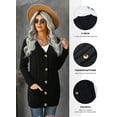 thumbnail image 3 of DOKOTOO Women's Black Cable Knit Cardigan Long Sleeve Sweater Slouchy Open Front Jumper Tops Size Small US 4-6, 3 of 12