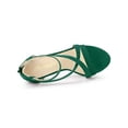 thumbnail image 4 of BLISSFUL STEP Women Zipper Ankle Strap Stiletto Heel Sandals Emerald Green 5, 4 of 7