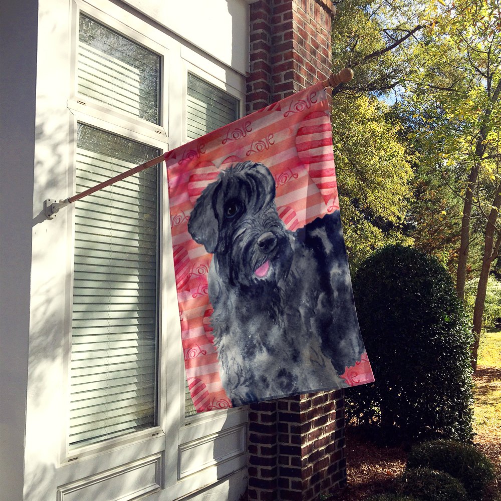 Carolines Treasures BB9747CHF Giant Schnauzer Love Flag Canvas House Size  Large multicolor