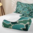 thumbnail image 4 of Erosebridal Teal Waterfowl Camo Bed Spread Queen for Boys Men, Flying Duck Wildlife Queen Coverlet Set, 3 Pieces, 4 of 7