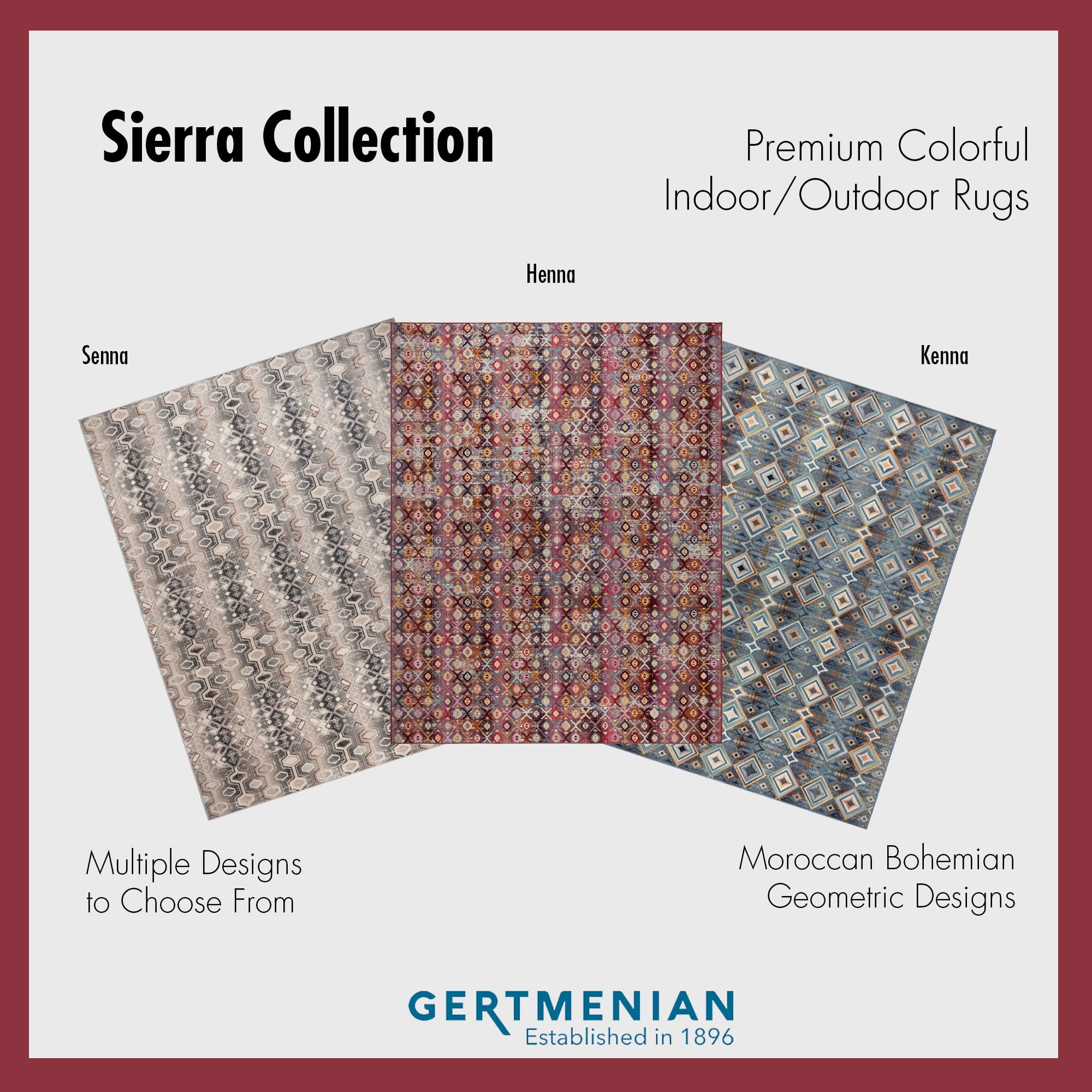 Gertmenian Sierra Kenna Modern Geometric Blue Outdoor Area Rug, 6x9