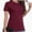 Wine Red, variant on Basic T Shirts for Women Short Sleeve Casual Summer Tops Trendy Solid Loose Fit Tshirt