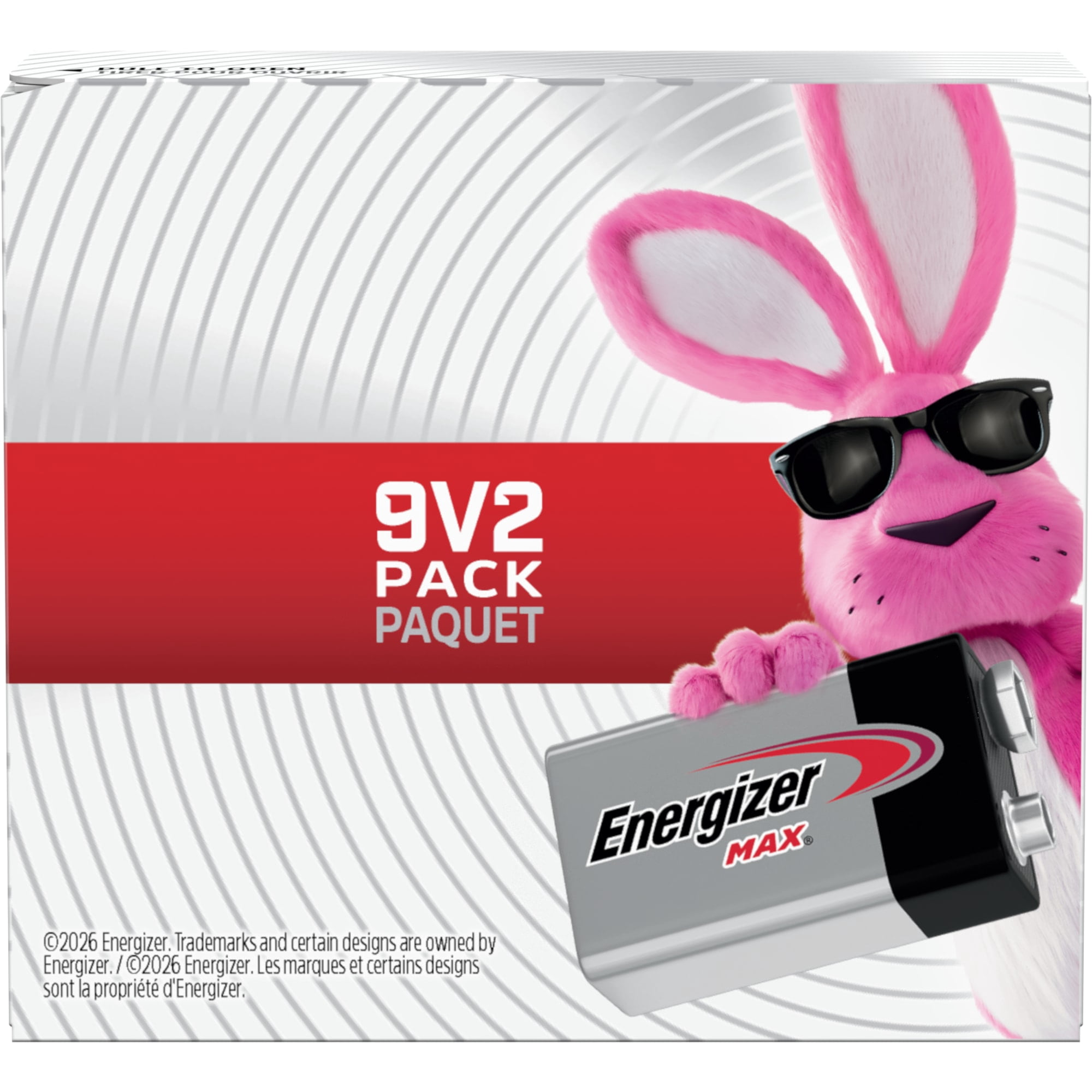 Energizer MAX 9V Batteries (2 Pack), 9 Volt Alkaline Batteries