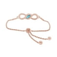 thumbnail image 3 of AFFY Marquise Simulated Aquamarine & White Natural Diamond Accents Infinity Bolo Bracelet for Women in 14k Rose Gold Over Sterling Silver, 3 of 5