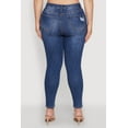 thumbnail image 5 of Womens Plus Size WAX Distressed High Rise Skinny Jeans, 5 of 5