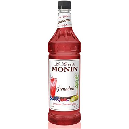 Monin - Grenadine Syrup, Cranberry-Raspberry Flavor With Mild Raspberry Aroma, Great For Cocktails, Mocktails, & Shirley Temples, Gluten-Free, Vegan, Non-Gmo (1 Liter)