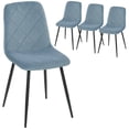 thumbnail image 1 of HOMCOM Dining Chairs Set of 4, Kitchen Chair with Metal Legs, Light Blue, 1 of 10