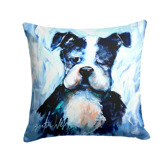 Carolines Treasures MW1311PW1414 Boston Terrier Boston Tuff Fabric Decorative Pillow  14Hx14W multicolor