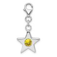 thumbnail image 1 of Beautiful Sterling Silver Rhodium-plated November CZ Birthstone Star Charm, 1 of 2