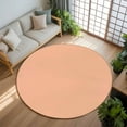 thumbnail image 3 of Peach Fuzz 8ft Round Rug, Farmhouse Solid Orange Color Modern Art Non-Skid Rubber Backing Large Area Rugs - Living Room Bedroom Home Office, Indoor Floor Mat Carpets Washable Rug, 3 of 9