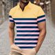thumbnail image 2 of Mens Manga Corta Botón Abajo Camisas con Bolsillo Pulover Botón de Impresión de la Camisa de Solapa de Poliéster Cuello de Vuelta, Blusa Casual para Hombres, 2 of 2