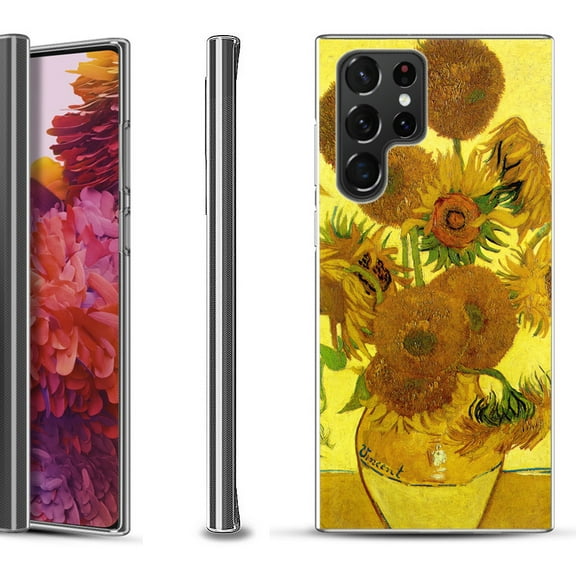 Slim-Fit Fashion Gel Phone Case for Samsung Galaxy S22 Ultra 5G, by OneToughShield ® - Sunflower