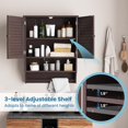 thumbnail image 5 of ZYPPP Wall Mounted Bathroom Cabinet with 2 Louvered Doors, 3-Position Adjustable Shelf, Towel Bar, Over The Toilet Space Saver, Above Toilet Hanging Medicine Cabinet (Espresso), 5 of 10