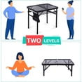 thumbnail image 2 of Grill Table, Outdoor Table, Card Table, Portable Grill Table, Adjustable Heights Camping Table with Mesh Bag & Cup Holders - N/A 35.43"D x 23.62"W x, 2 of 5