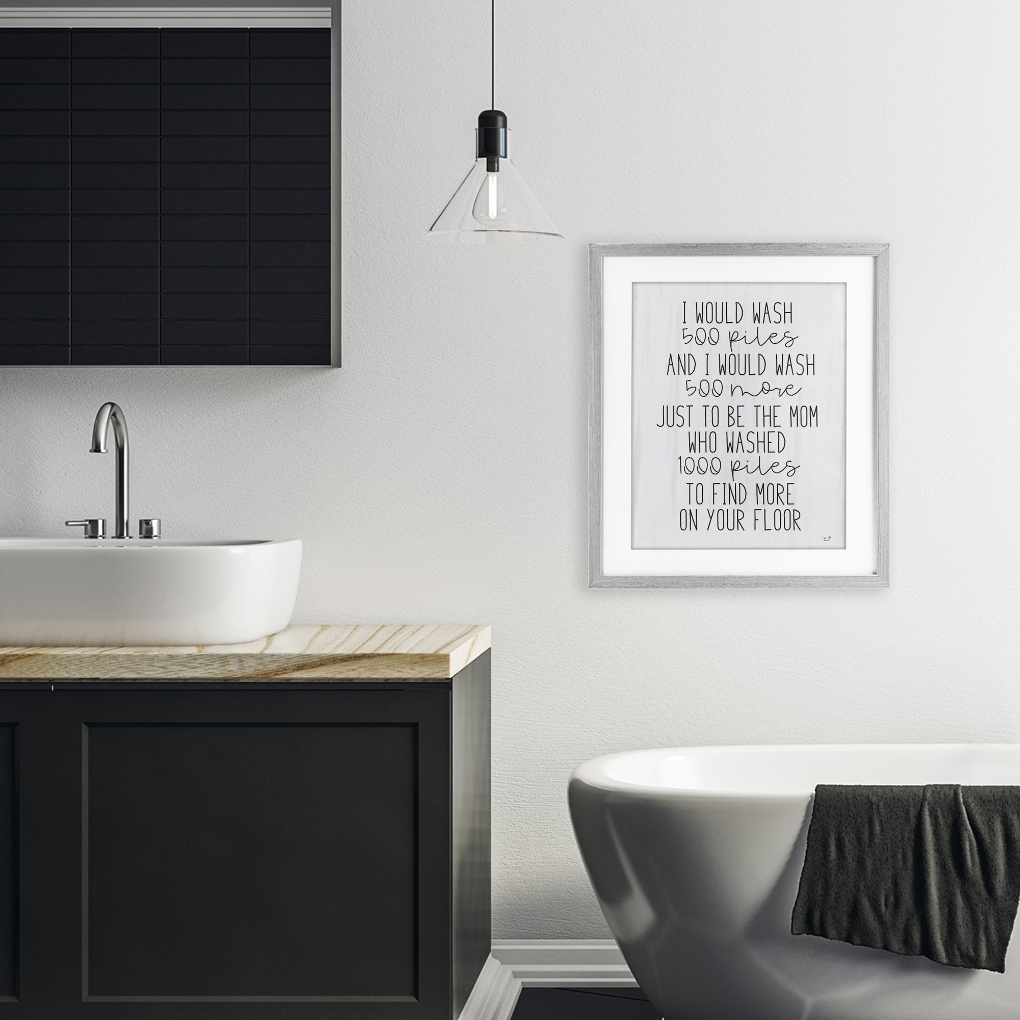 Stupell Industries Would Wash 500 Piles Gray Framed Print Under Glass, design by Lux + Me Designs