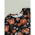 thumbnail image 5 of GXFC Little Girls Fall A-line Dress Clothes 2T 3T 4T 5T 6T Kids Girls Long Sleeve Floral Pumpkin Print  Princess Dress Spring Autumn Clothing for Children Girls, 5 of 8