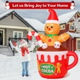 thumbnail image 5 of GOOSH Christmas Inflatables 6 FT Gingerbread Man Decorations, Inflatable Gingerbread Man Sitting in Hot Cocoa Mug Scene with Built-in LEDs, Outdoor Christmas Decorations for Xmas Holiday Party, 5 of 7