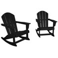 thumbnail image 2 of Chaise à Bascule Extérieure en Plastique HDPE Noire (Ensemble de 2), 2 of 6