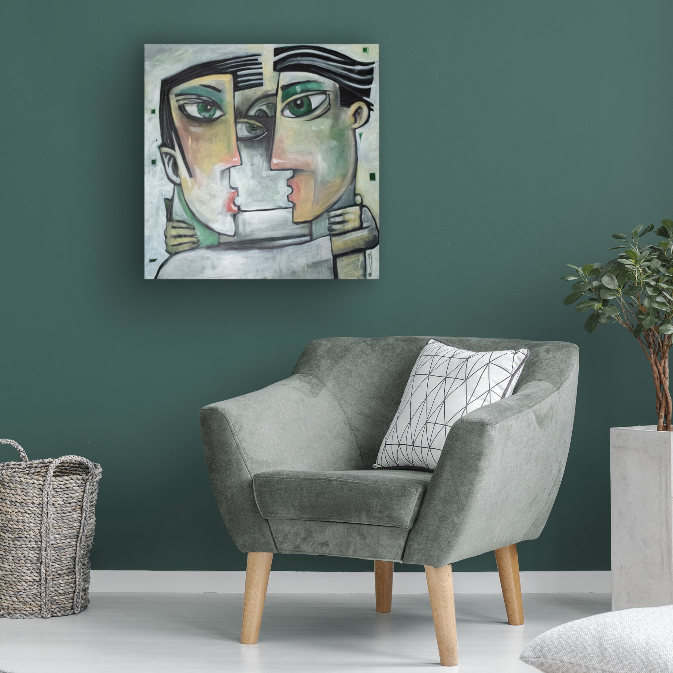 Canvas Wall Art - Tim Nyberg 'And Then Their Eyes Met' Wall Art for Living Room, Bedroom, or Office Décor by Trademark Fine Art - 24 x 24 Inches