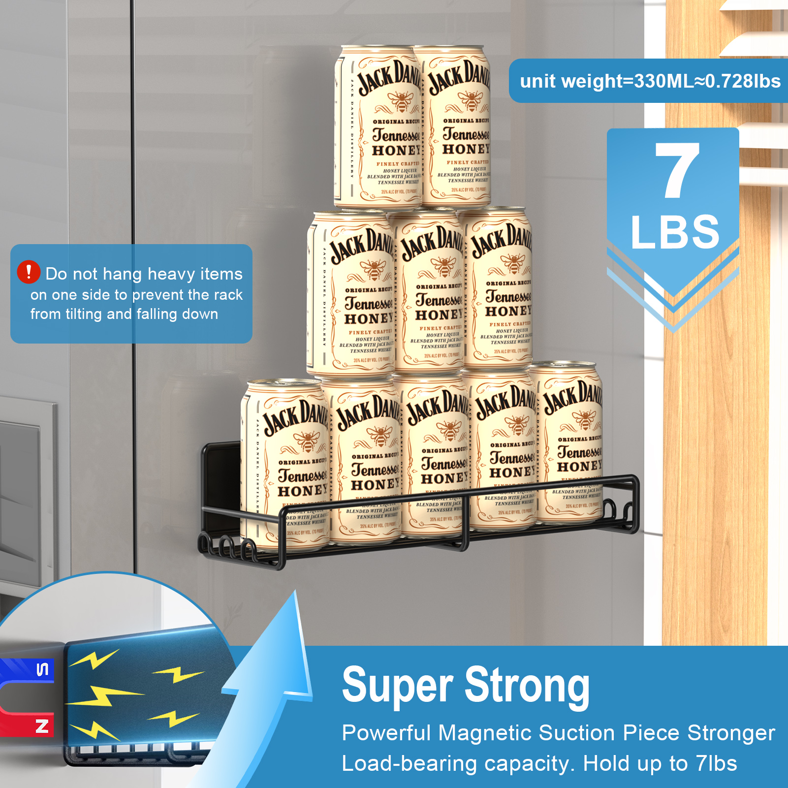 Sunally Magnetic Spice Rack Organizer, 4-Pack photo 3