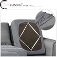 thumbnail image 3 of Funda de cojín elástica para sofá, funda protectora para muebles, funda de asiento para sofá, funda de cojín de 3 plazas para silla (gris claro), 3 of 4