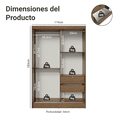 thumbnail image 3 of Ropero Closet Madesa Luke 2 Puertas Corredizas con Cajón con llave Marrón Madesa Luke, 3 of 16