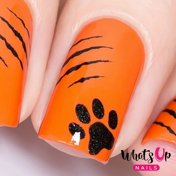Whats Up Nails - Kitty Scratch Vinyl Stencils Nail Art Design