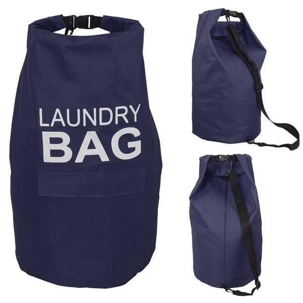 Kapengte Navy Laundry Backpack, 70L Waterproof Laundry Bag with Strap for Laundryroom, Travel