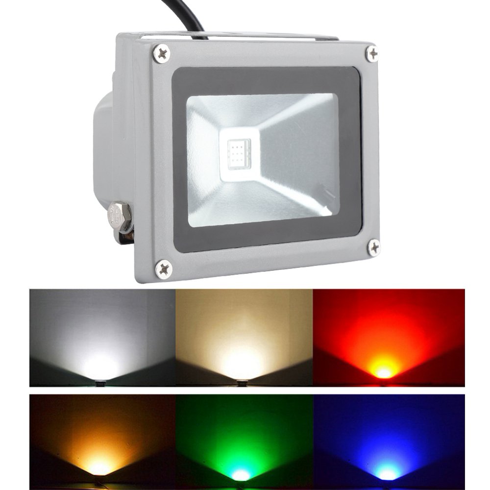 Mgaxyff RGB Flood Light,Flood Light,10W RGB LED Colorful Flood Light Spotlight Outdoor with