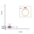 thumbnail image 4 of ANGARA Natural Oval 1.15 ct Amethyst Solitaire Ring with Diamonds in 14K Rose Gold for Women (Size-8x6mm) | February Birthstone, Birthday, Anniversary, Jewelry Gift for Women | Natural Amethyst Ring, 4 of 9