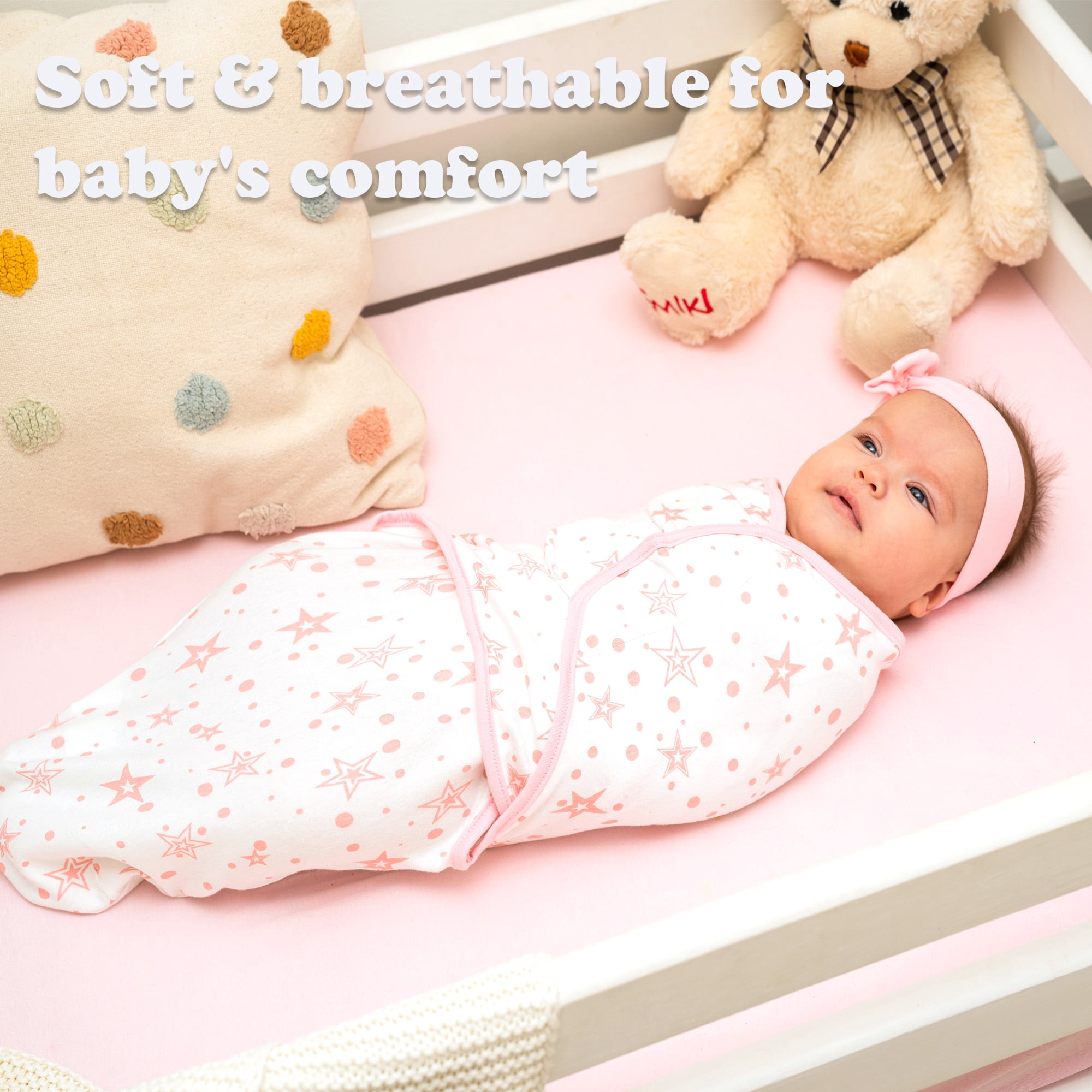 Bublo Baby Preemie Swaddles 4-7 lbs - 3-Pack Premature Babies Swaddle Sleep Sack - Organic Cotton - Premature Infant Sleeping Sack - Easy Adjustable Baby Swaddle Blanket Wrap