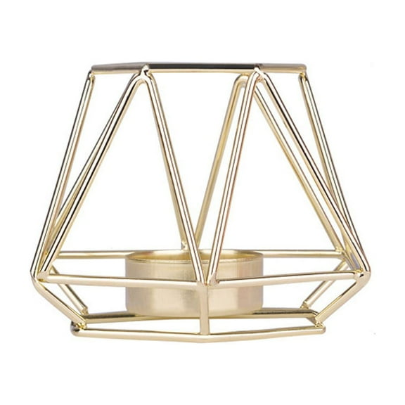 Metal Gold Candle Holder for Table Centerpiece, Candle Stand Wrought Iron Geometric Candle Holders Decorative Tea Light for Home Decor Table Decorations Centerpiece Crafts Clearance