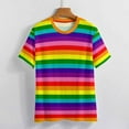 thumbnail image 7 of T Shirt For Men Rainbow Pride Flag LGBT Colorful Stripes Men Novelty Beach Graphic Tees Short Sleeve, 7 of 7