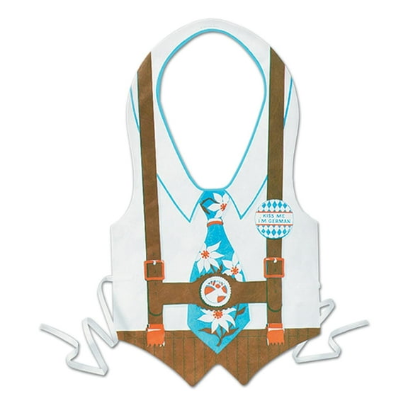 48 Pack Beistle Plastic Oktoberfest Vest- with Blue Tie