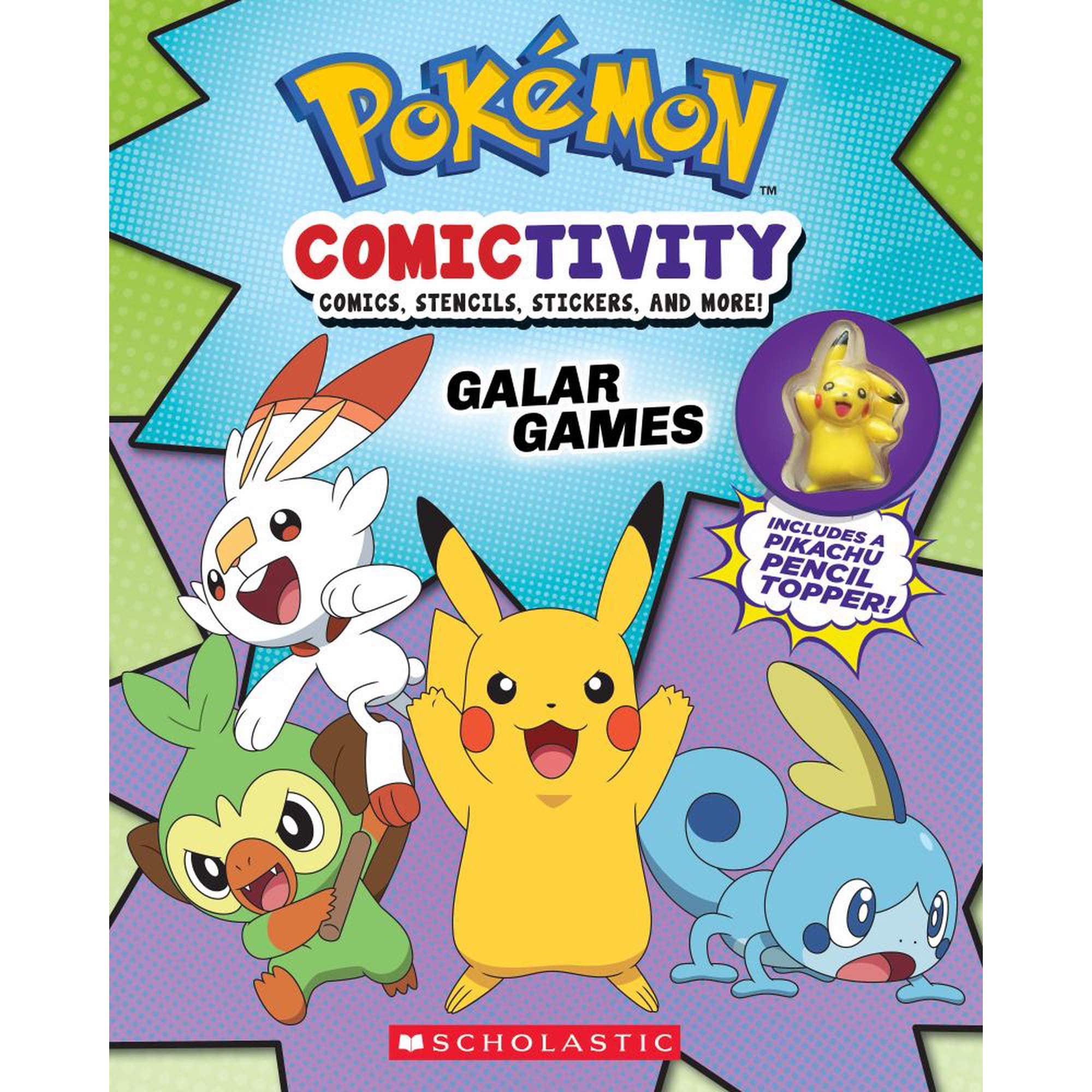 SCHOLASTIC: Pokémon Comictivity: Activity Book with Comics, Stencils, Stickers, and More! Galar Games (Hardcover)