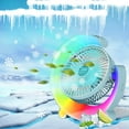 thumbnail image 3 of Small Desk Fan, Portable Electric Table Desktop Air Circulator Fans, Color Running Lamp USB Charging Home Desktop Fan, 3 of 6