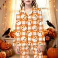 thumbnail image 2 of Gunia Kids Girls' Halloween Pajama Sets 2 Piece Button Up Long Sleeve Tops With Pants Nightwear Pjs Jammies Orange 9-10 Years, 2 of 5