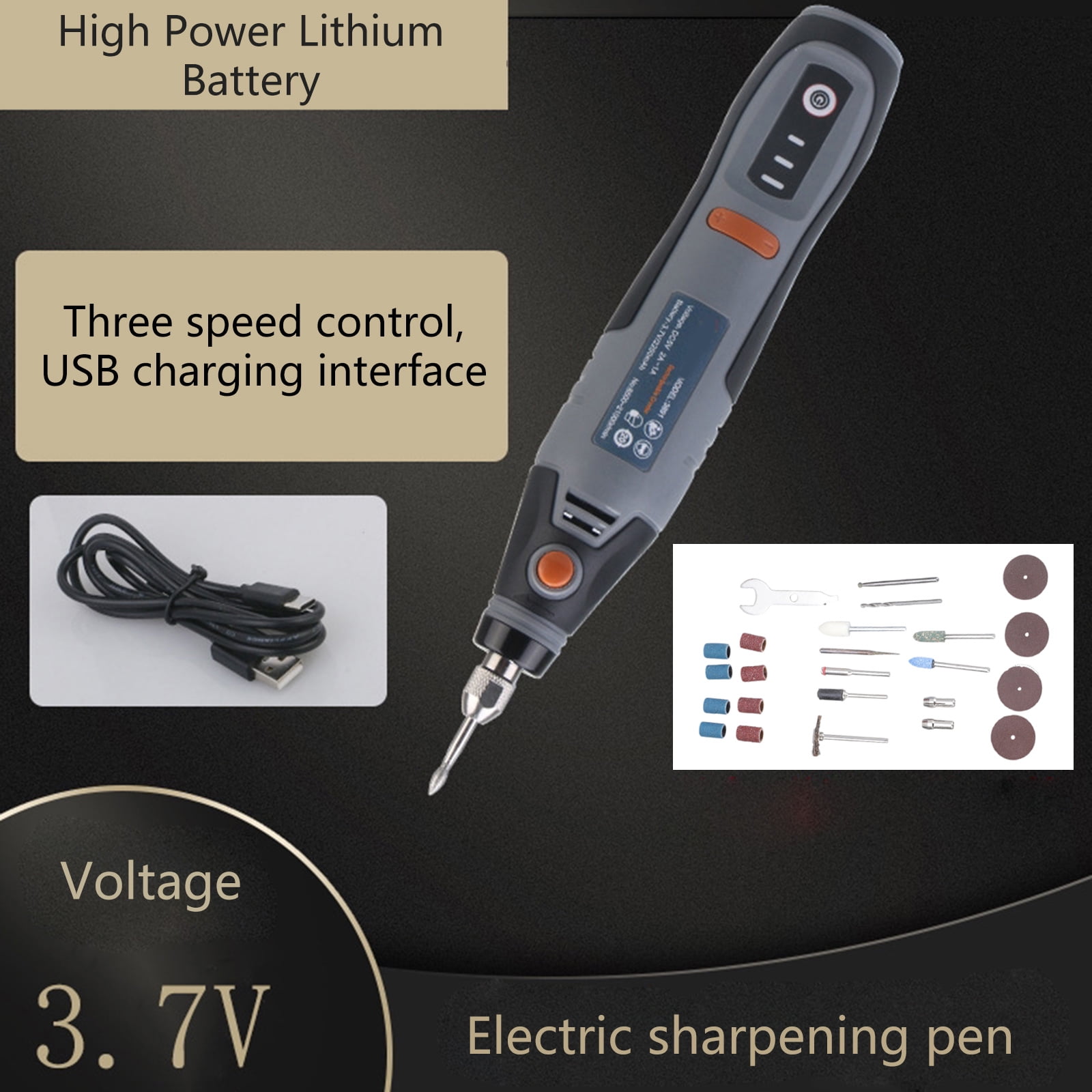 USB Cordless Rotary Tool Woodworking Engraving Pen For Jewelry Metal Glass Wireless Drill