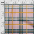 thumbnail image 1 of oneOone Cotton Flex Pastel Pink Fabric Madras Check Dress Material Fabric Print Fabric By The Yard 40 Inch Wide, 1 of 4