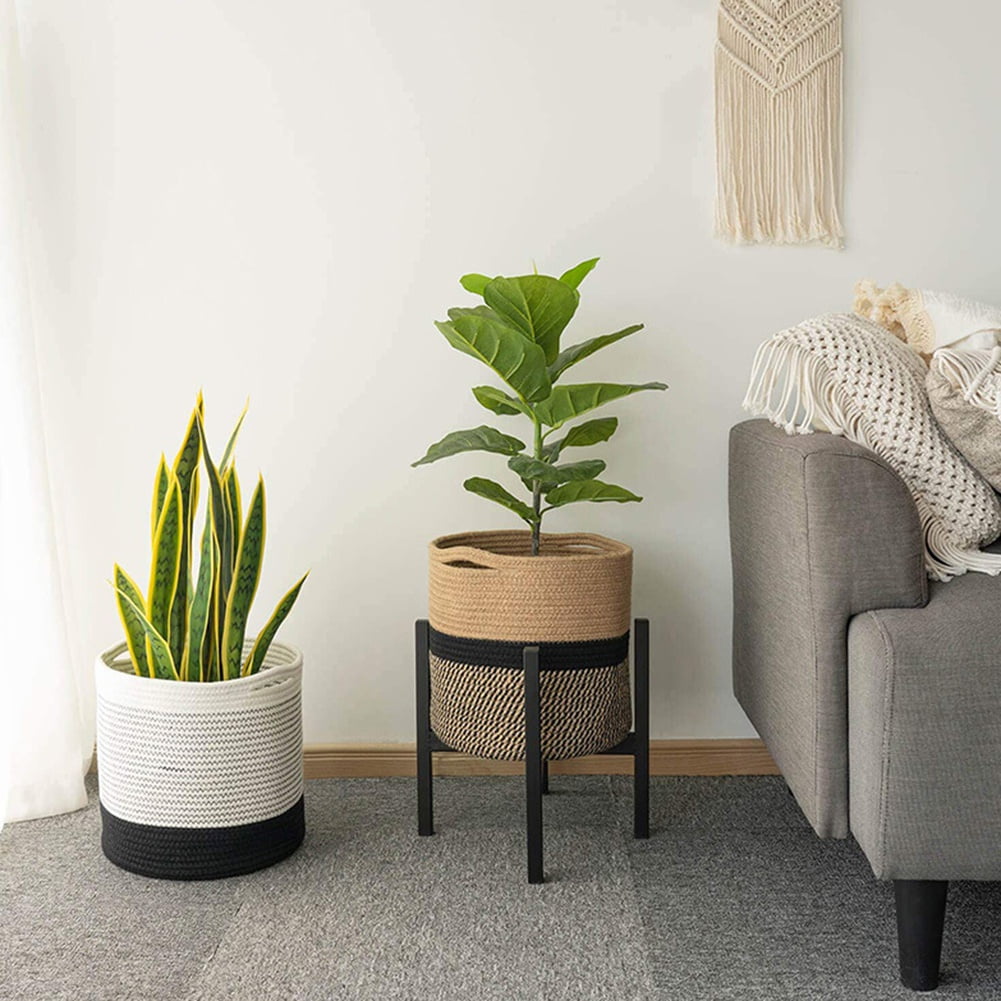 Rope Woven Plant Basket 10inch Jute Plant Basket for Plant Pots Indoor Flower Pot Covers Decorative Round Tree Planter Basket Modern Closet Storage Bin for Home Decor