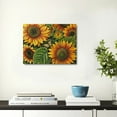 thumbnail image 5 of YILUYINQING Sunflowers Green Leaves Butterfly Canvas Prints Wall Art Decor - Home, Living Room, Bedroom, Office, More - Ready To Hang 20x16in, 5 of 6