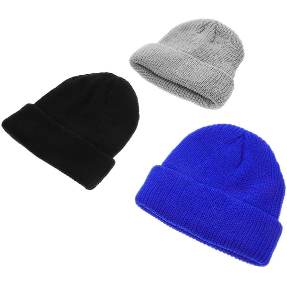 3Pcs Winter Beanie Hat Lovely Knitting Hat Unisex Knitting Cap Winter Knitted Hat Warm Keeping Cap