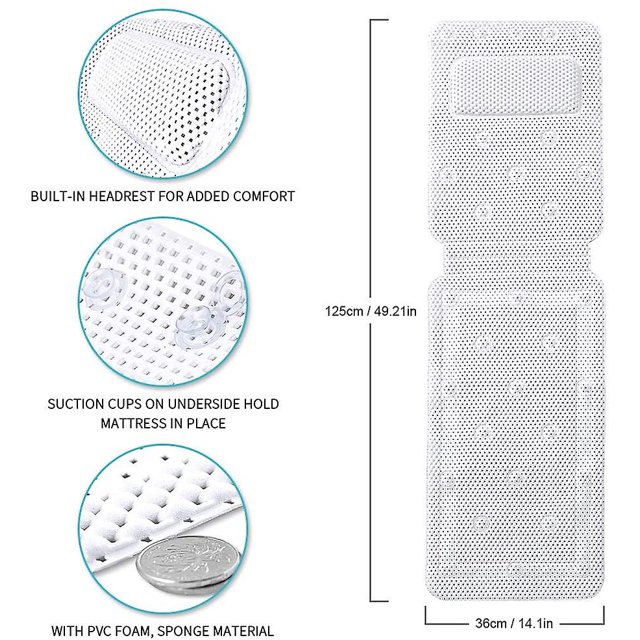 Alfombrilla De Baño Para Baño Bañera Antideslizante De Larga Duración Lavable Sincero Hogar