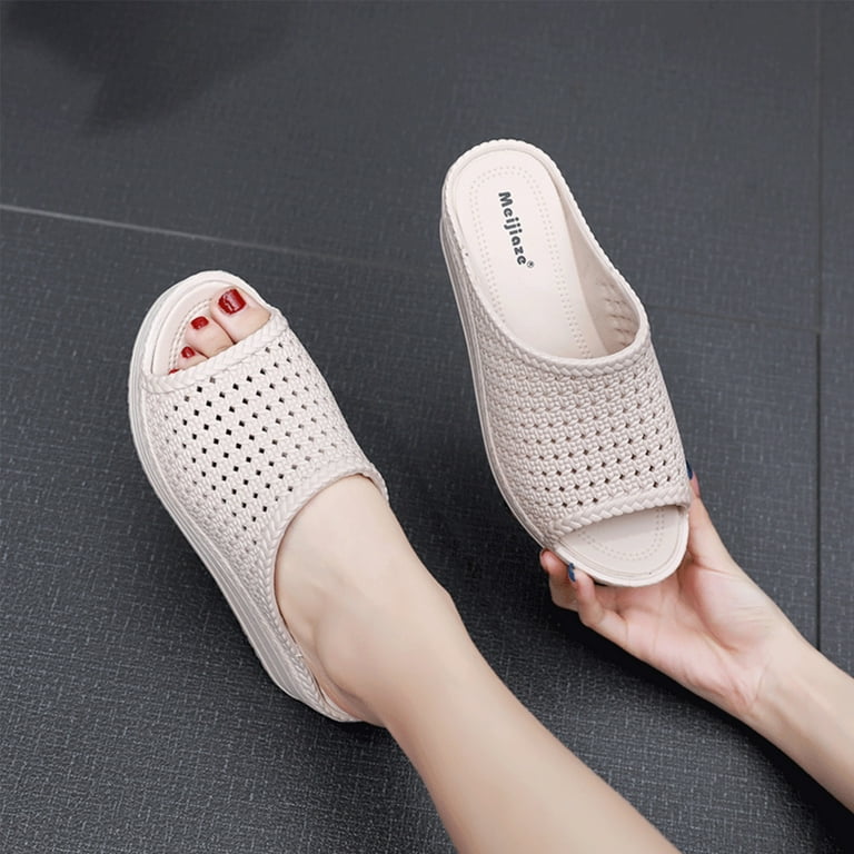 Slippers for Women Under 10 Dollars,AXXD Women's Shoes Flat Shoes Ladies  Thick Bottom Sandals Summer Causal Slippers for Women'S Easter Outfits Pink