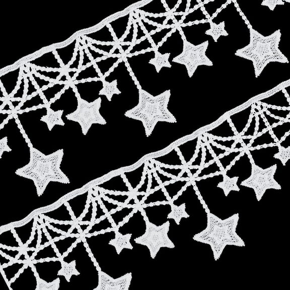 7.5 Yards Lace Trim Star Tassel Ribbon White Sewing Fringe Trim Crafts Decorative Trim DIY Sewing Craft Lace Trim Wedding Bridal Dress Party Clothes Decoration OCOR-FG0001-14-US18