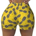 thumbnail image 2 of Haiem Summer Pineapple No Front Seam Biker Shorts for Women Yoga Workout Gym Bike Shorts with Tummy Control Moisture-Wicking-Large, 2 of 9