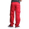 thumbnail image 3 of G-Style USA Men's Solid Fleece Cargo Pants DFP2 - RED - Small, 3 of 5